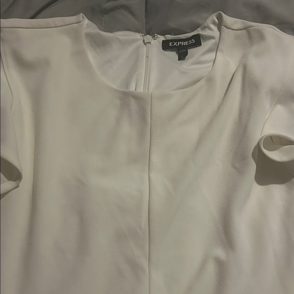 Express Ivory Short Sleeve Dress